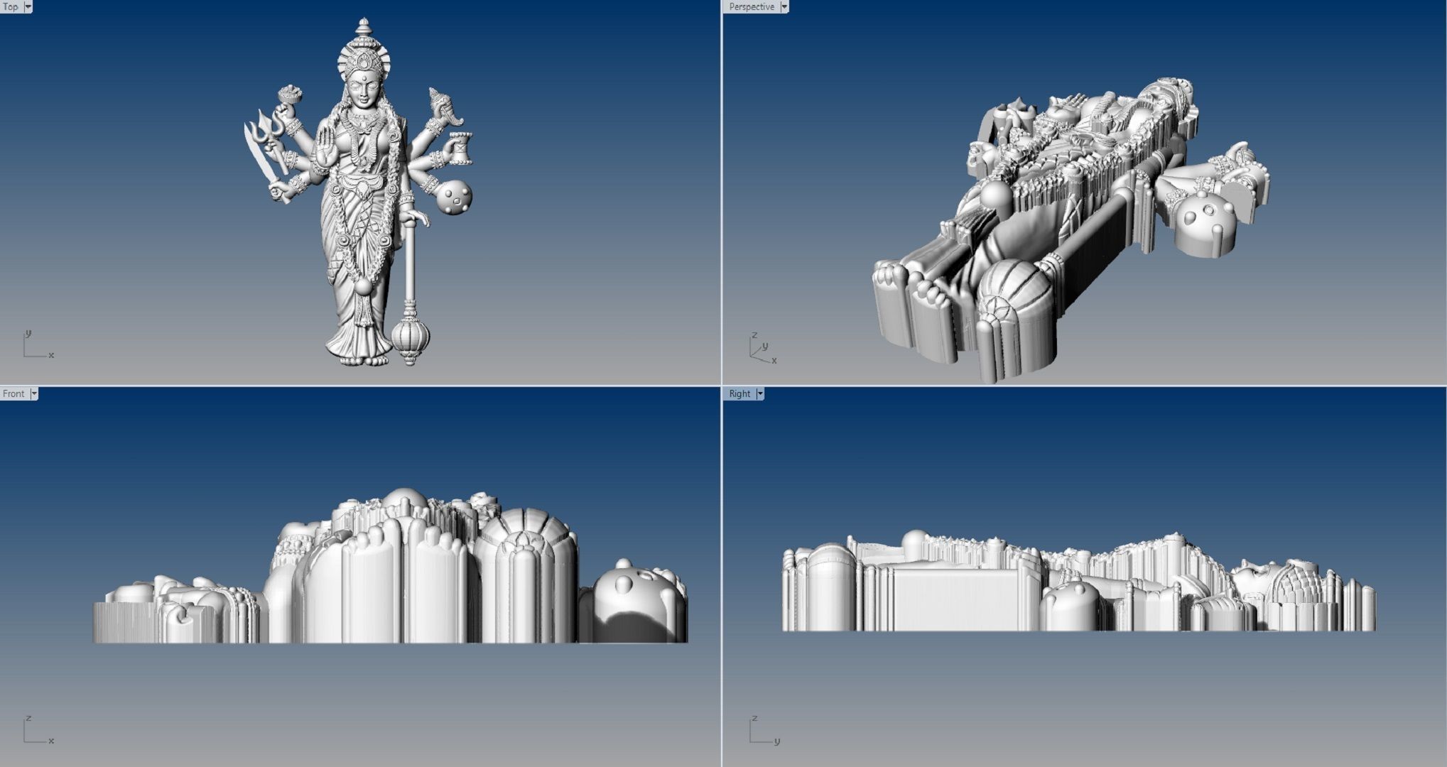 DURGA MATA PENDENT 3D print model_4
