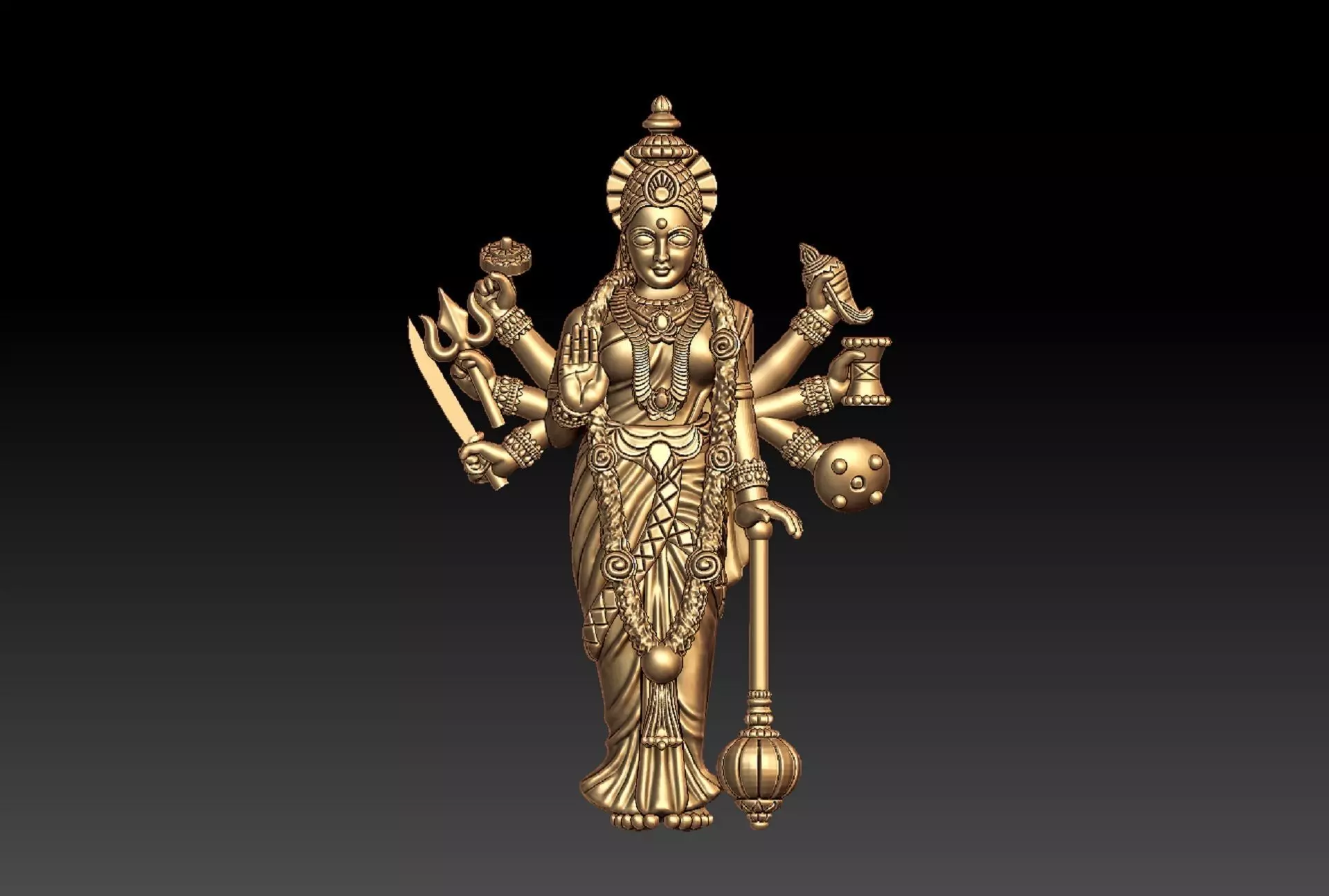 DURGA MATA PENDENT 3D print model_0