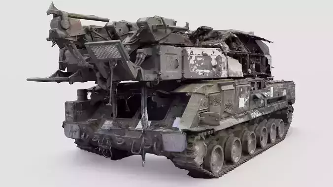 russian Buk missile system destroyed by Ukrainian army  3D model