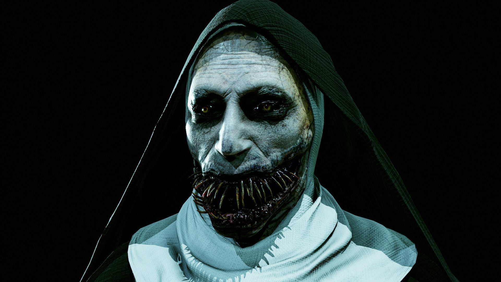 Demonic NUN Low-poly 3D model_3