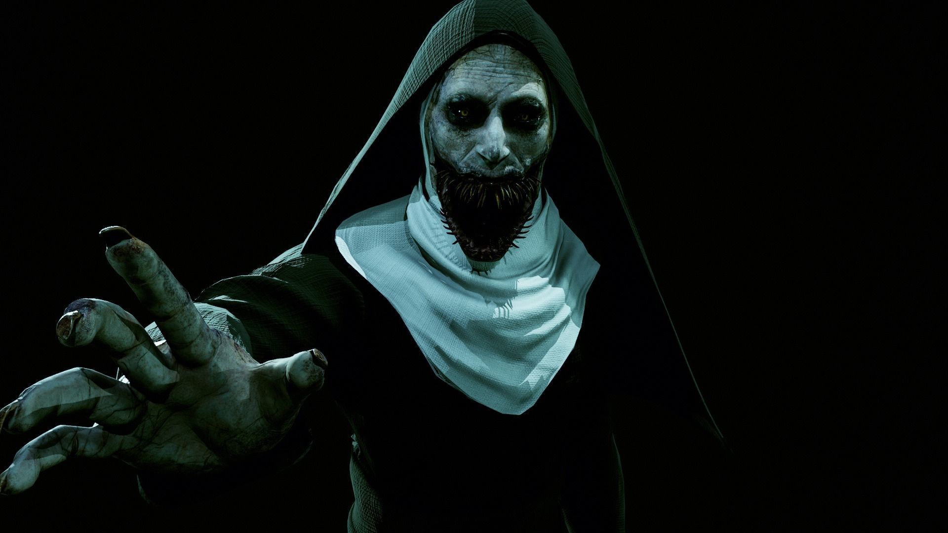 Demonic NUN Low-poly 3D model_9