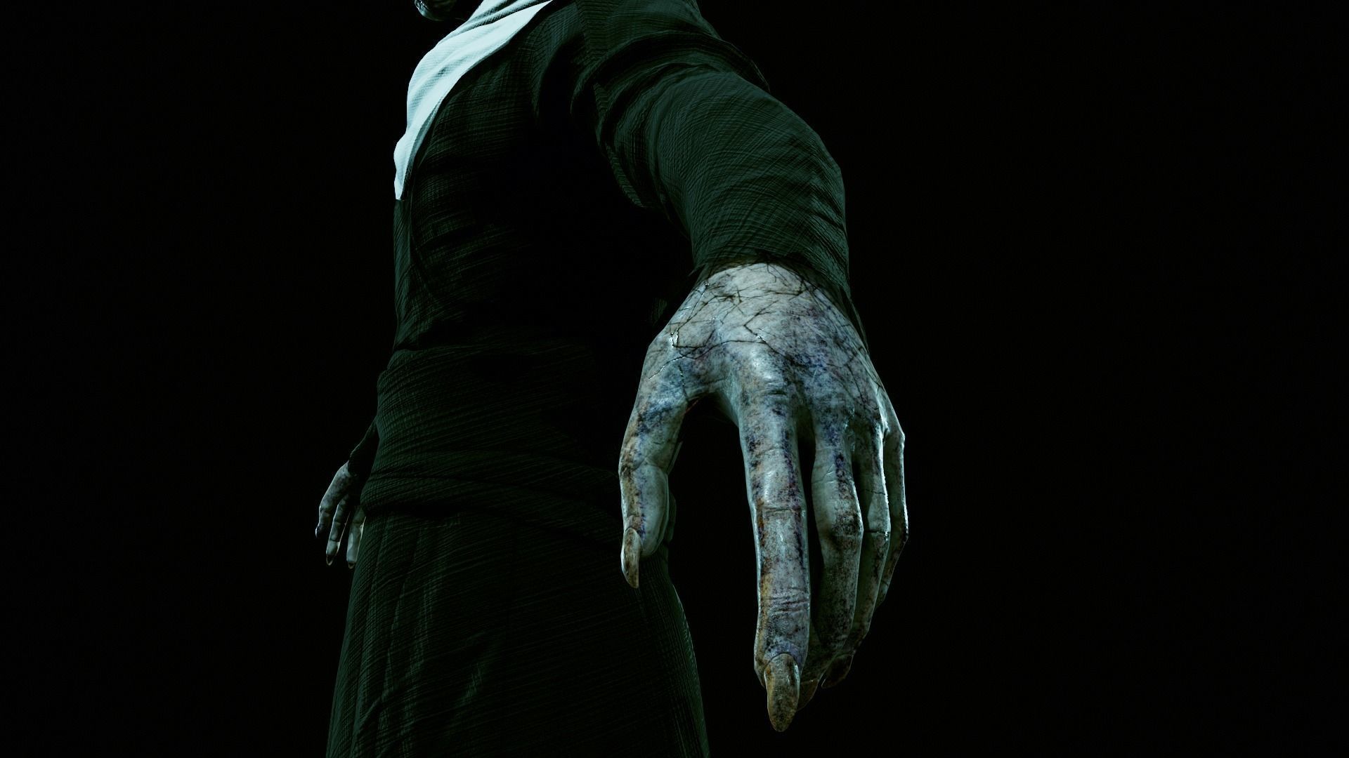 Demonic NUN Low-poly 3D model_6