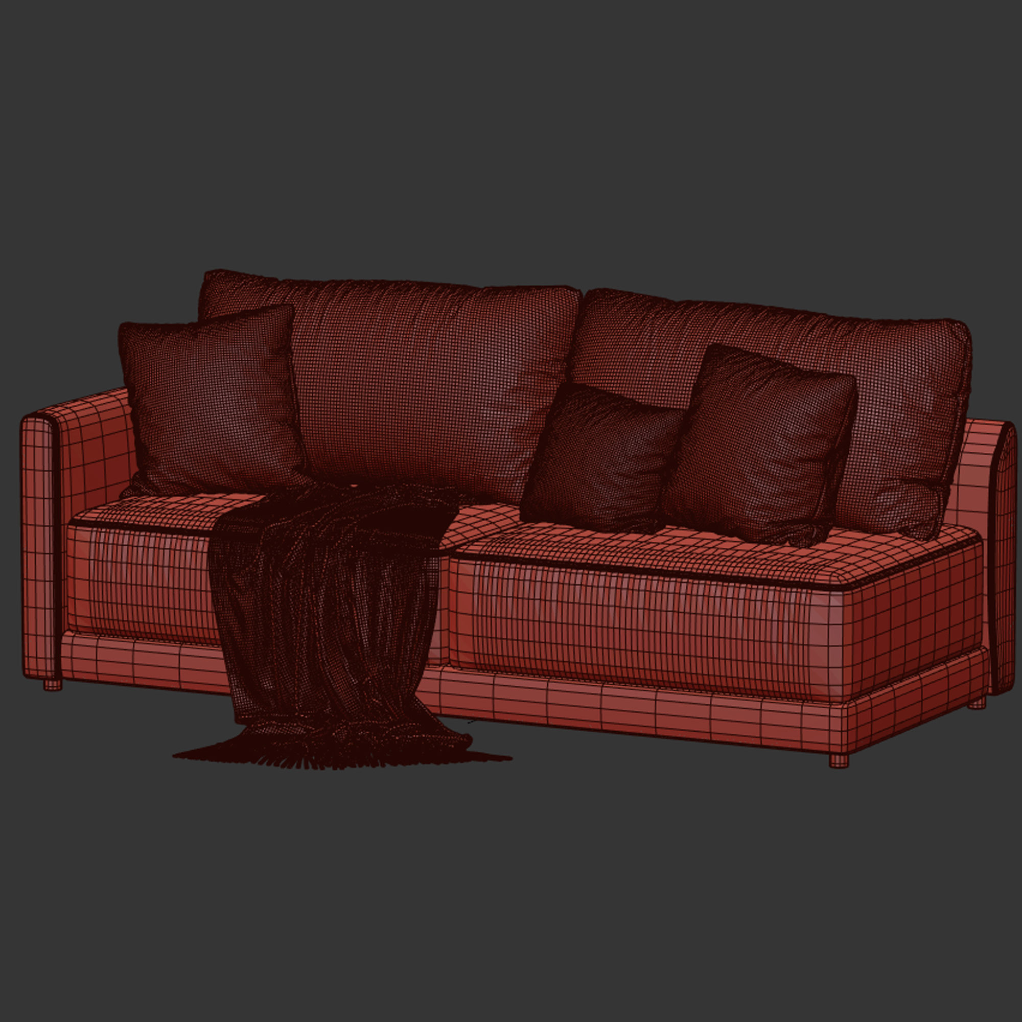 Gather Deep Left Arm Sofa 3D model_3