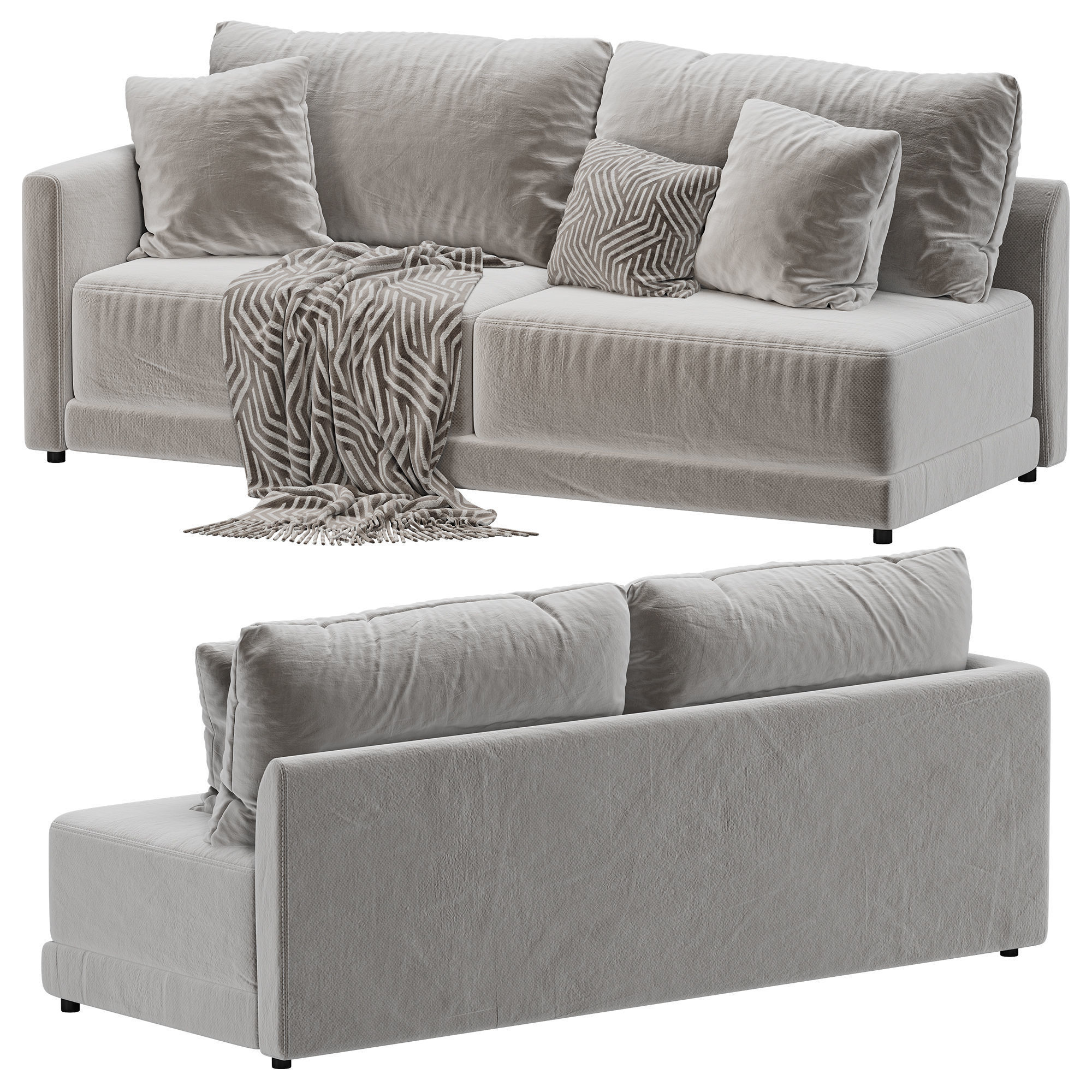 Gather Deep Left Arm Sofa 3D model_2