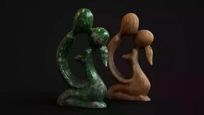 Statuette of a kissing couple