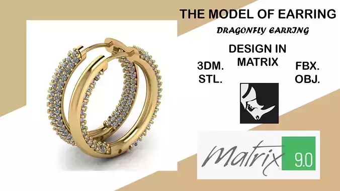 DRAGOFLY model of earrings VOL 36 3D print model