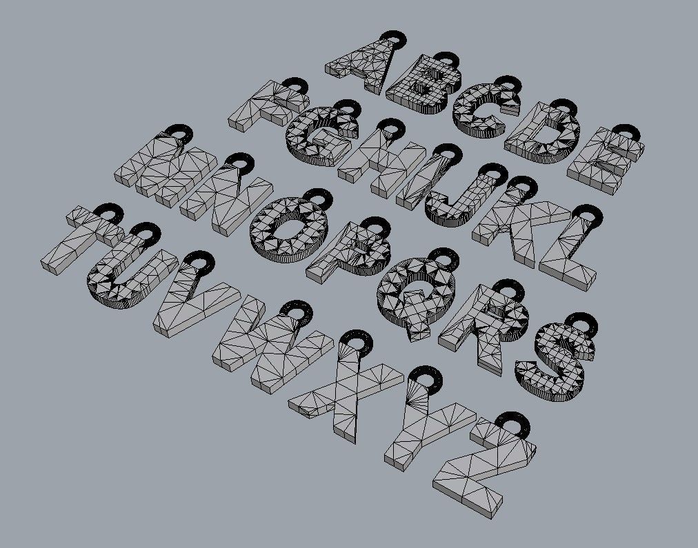 Alphabet Pendant - 7mm No Diamonds 3D print model_11