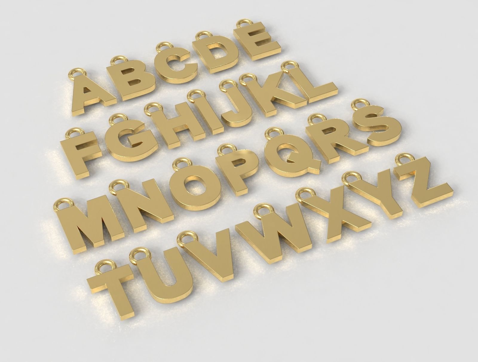 Alphabet Pendant - 7mm No Diamonds 3D print model_2