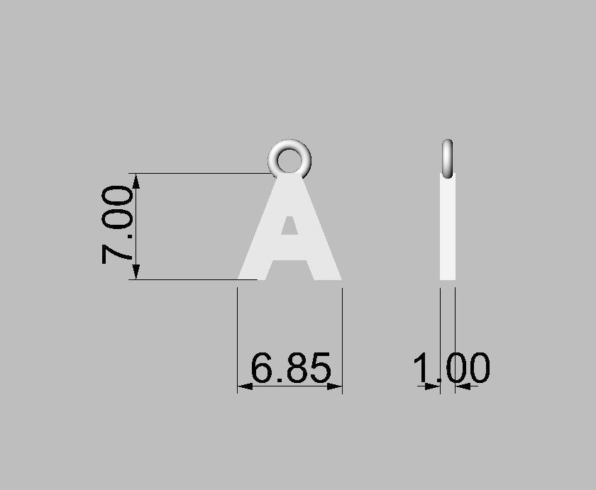 Alphabet Pendant - 7mm No Diamonds 3D print model_4