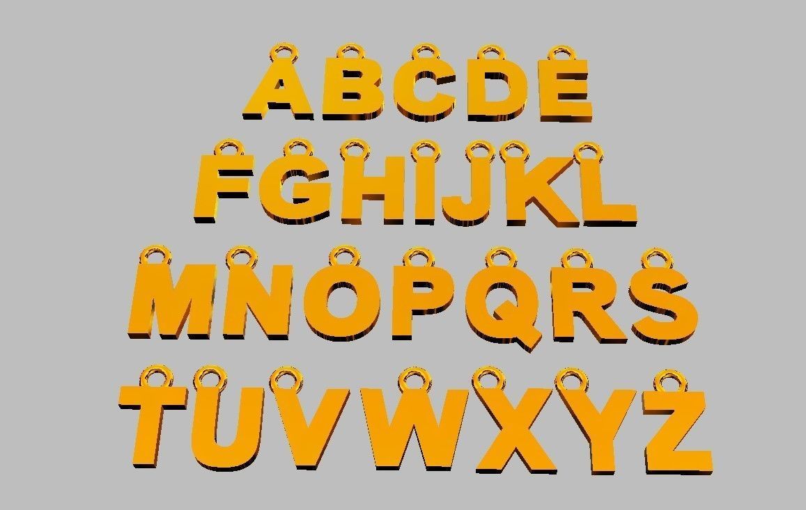 Alphabet Pendant - 7mm No Diamonds 3D print model_7