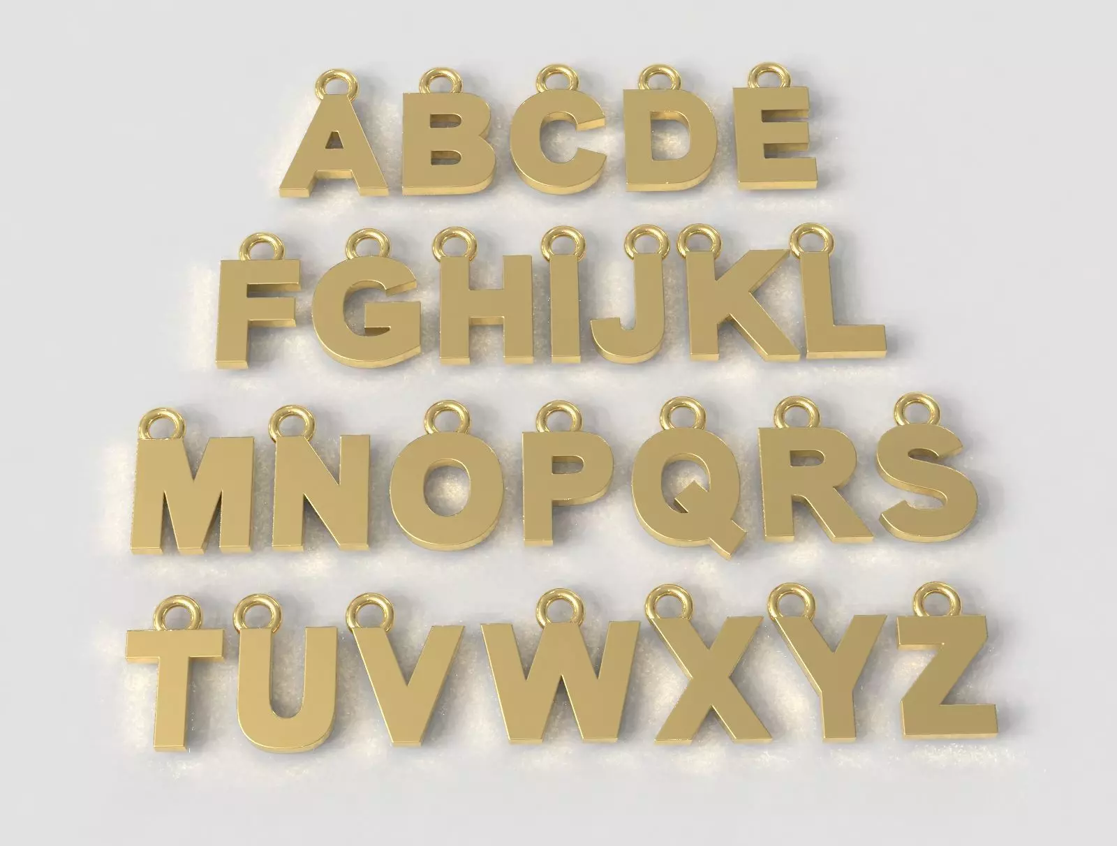 Alphabet Pendant - 7mm No Diamonds 3D print model_0