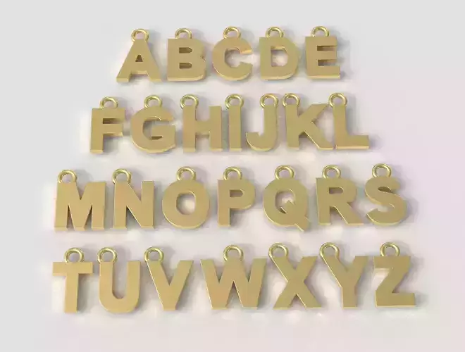Alphabet Pendant - 7mm No Diamonds 3D print model