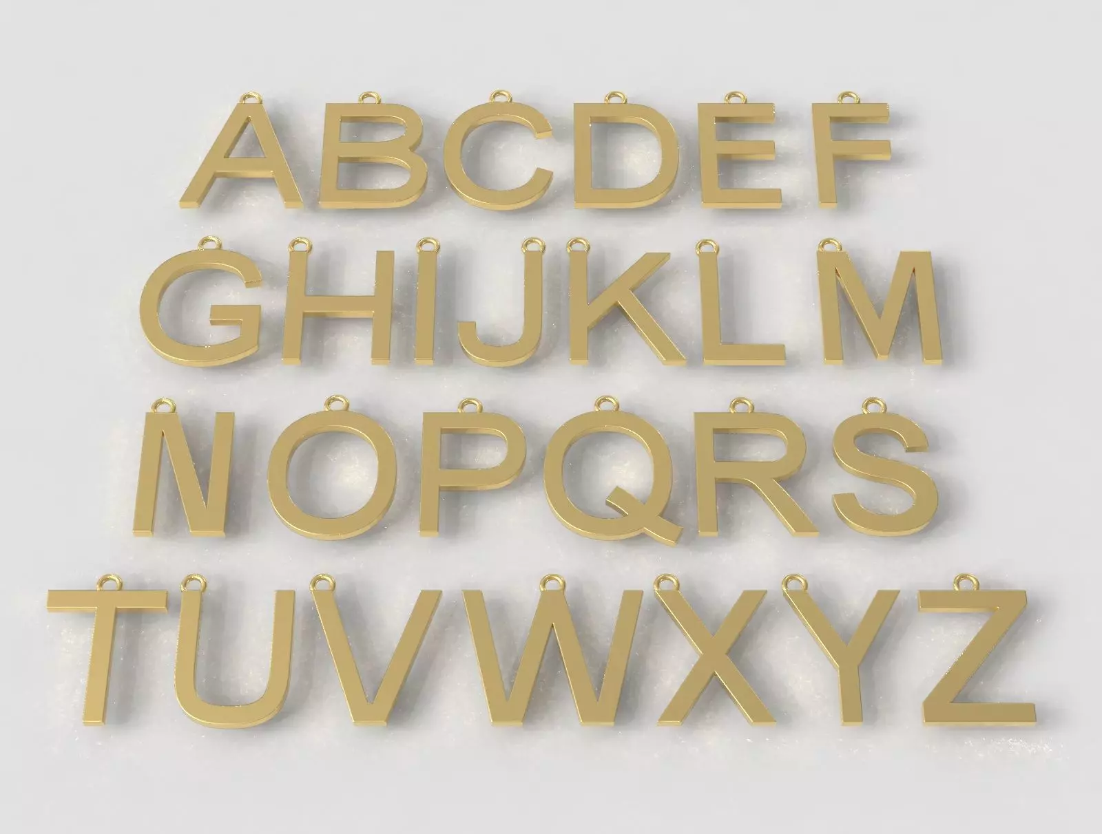 Alphabet Pendants - 15mm No Diamonds 3D print model_0