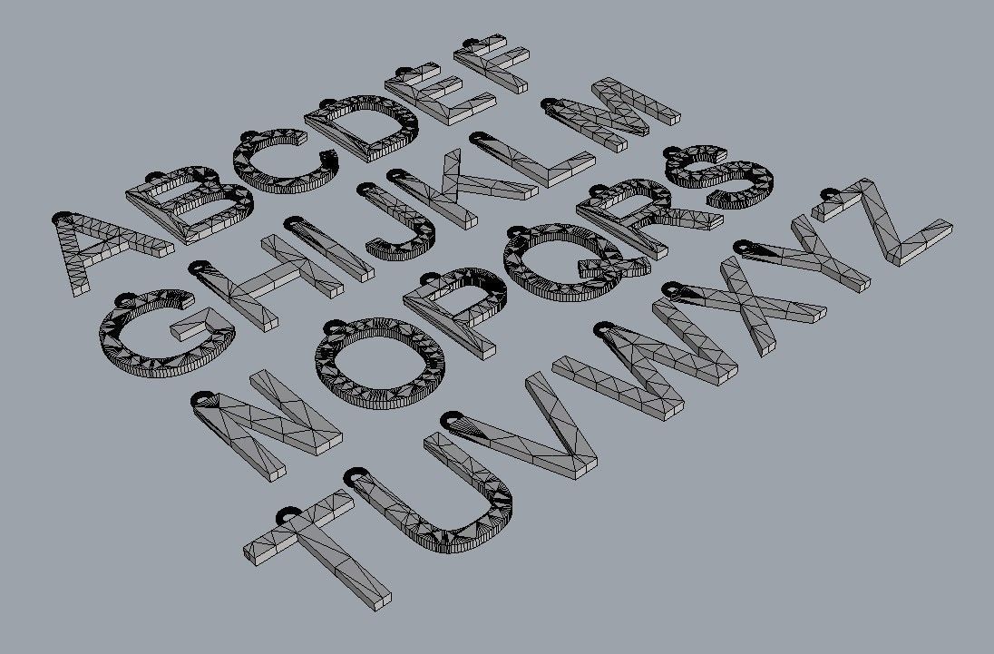 Alphabet Pendants - 15mm No Diamonds 3D print model_11