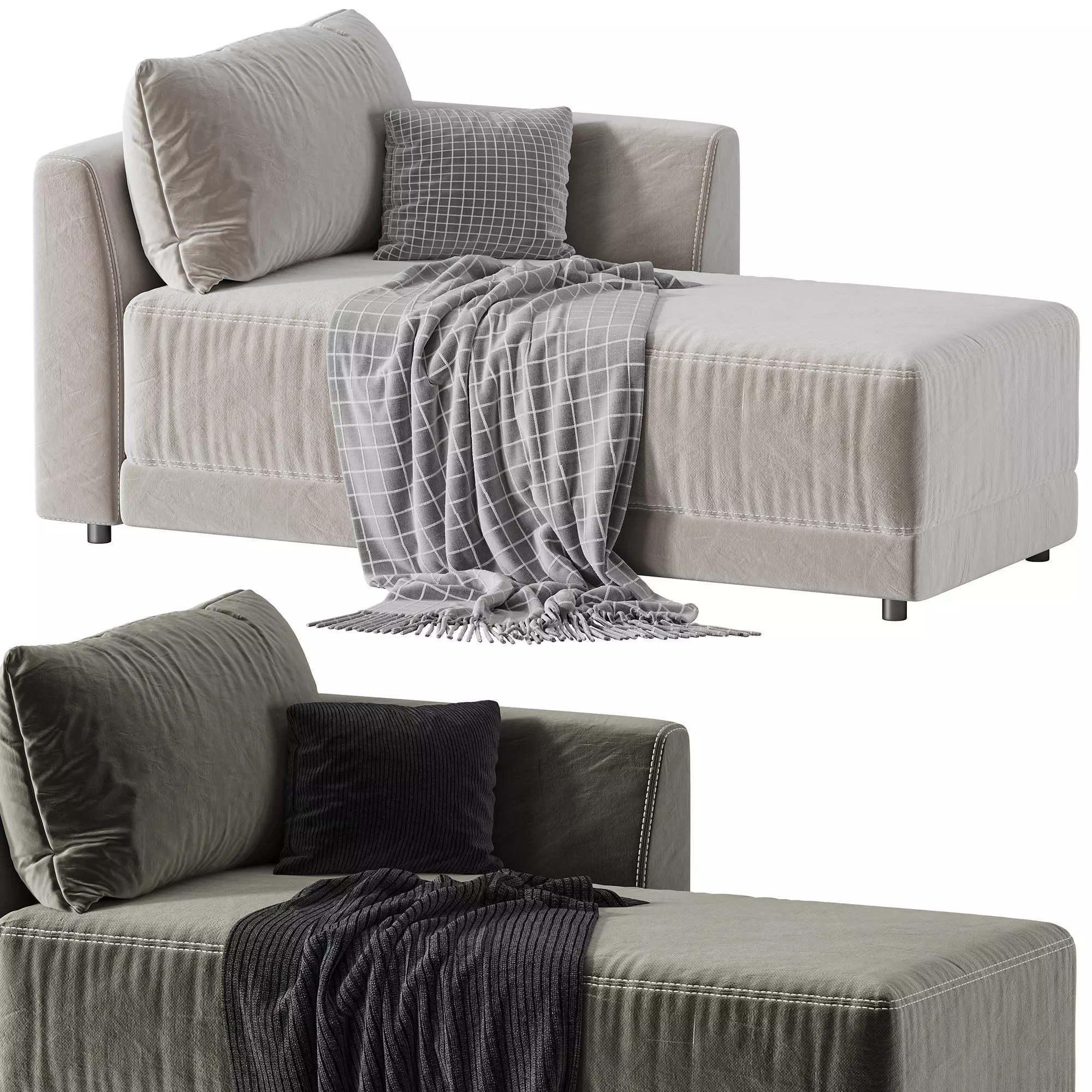 Gather Deep Right Arm Chaise 3D model_0