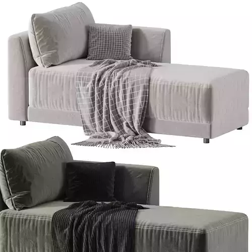 Gather Deep Right Arm Chaise 3D model