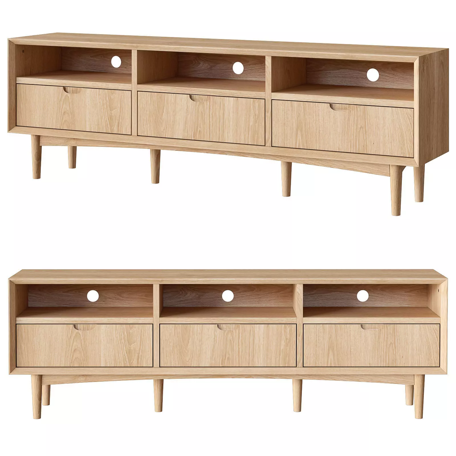 RJ Living Mia entertainment unit large oak 3D model
