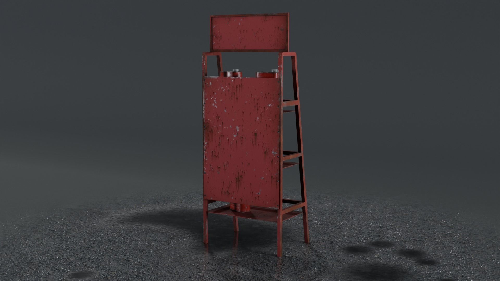 3 Realistic Motor Oil Display Racks with Oil Cans 3D Model Collection_20