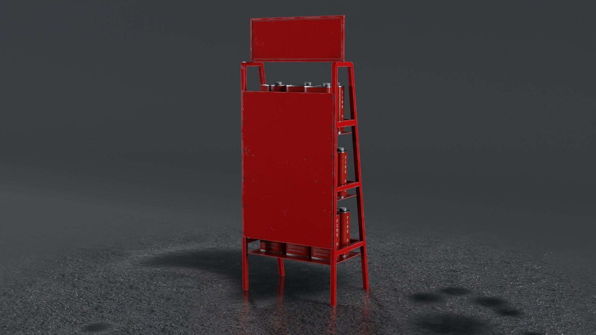 3 Realistic Motor Oil Display Racks with Oil Cans 3D Model Collection_19