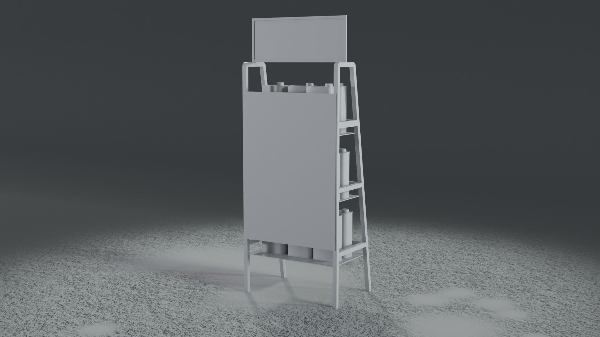 3 Realistic Motor Oil Display Racks with Oil Cans 3D Model Collection_22