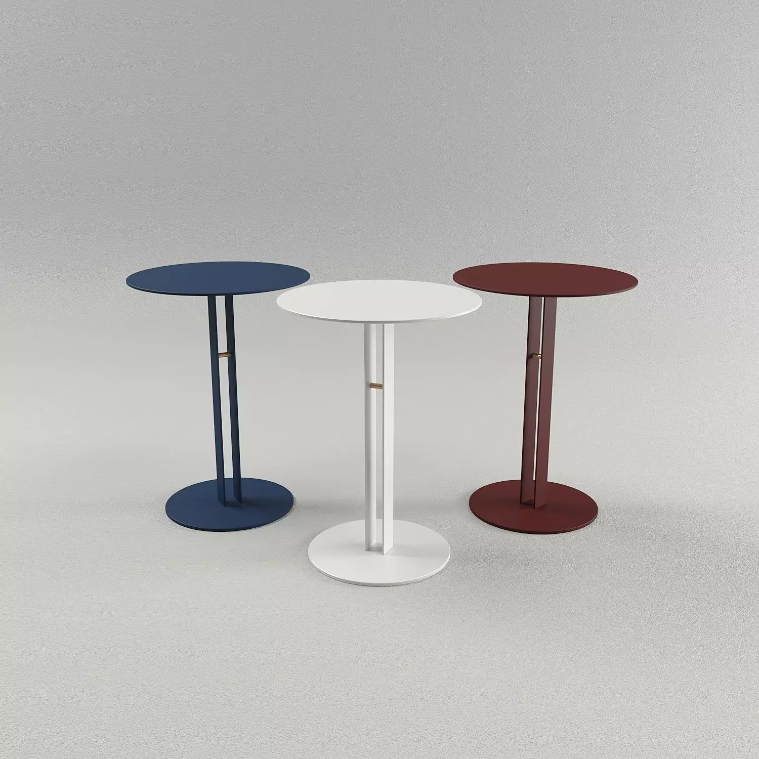 Portman Side Table in Steel with Brass by Master for Lemon 3D model_0