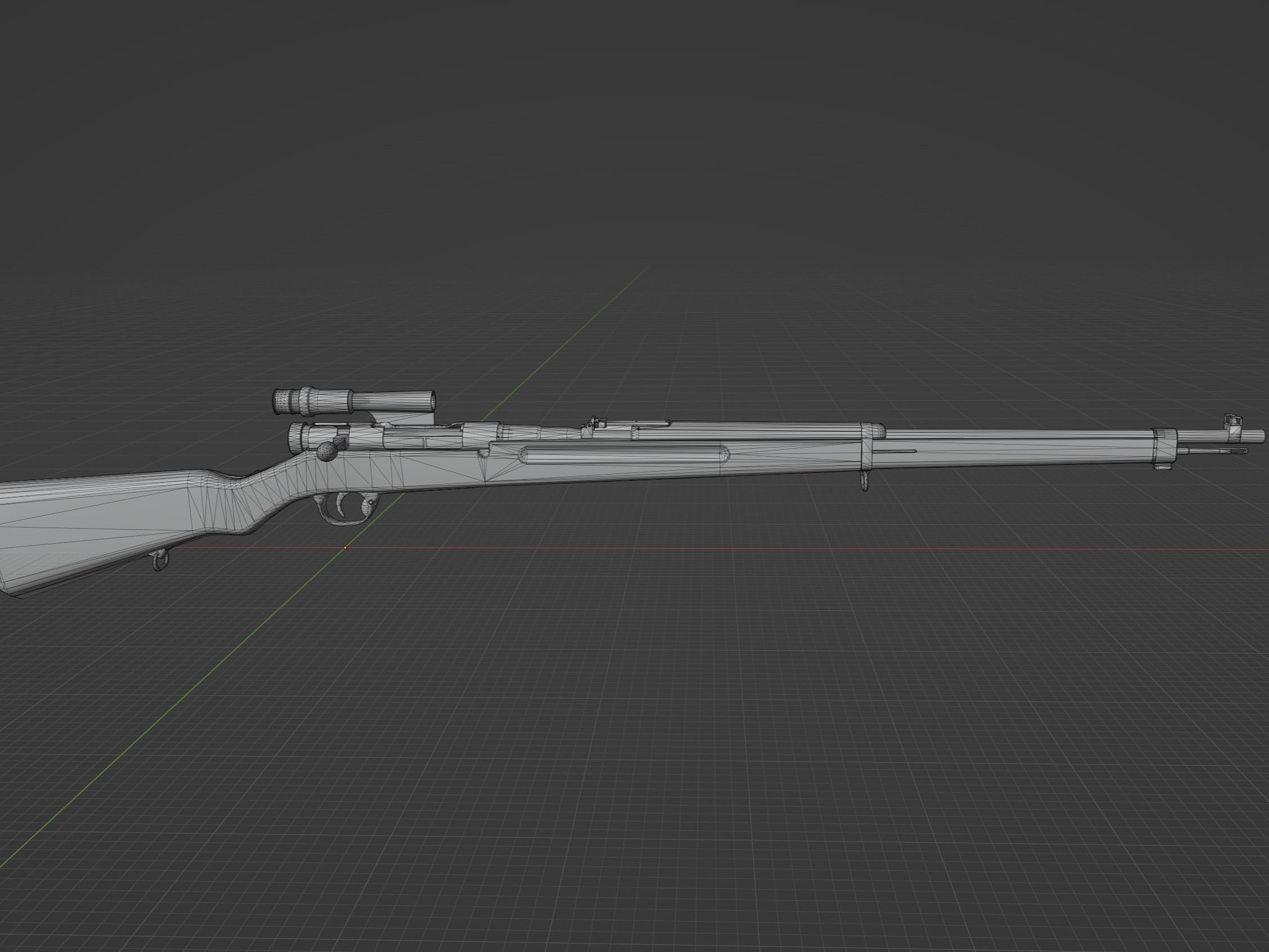Arisaka Type 38 Low-poly 3D model_5