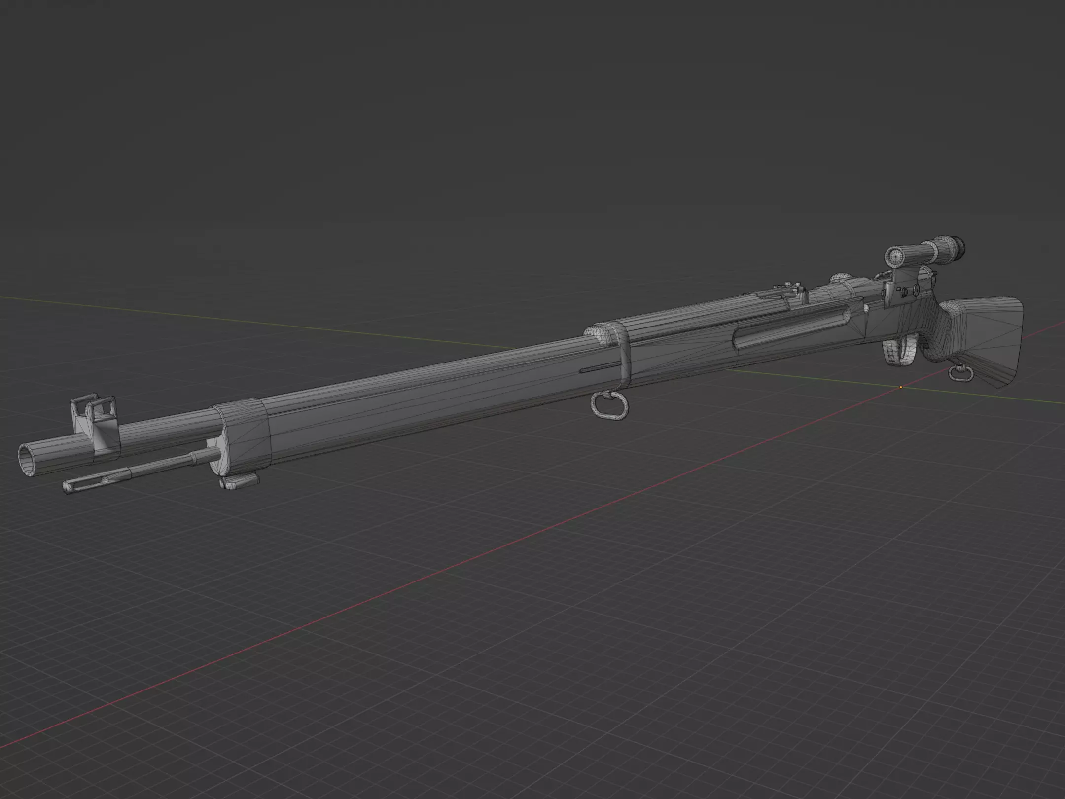 Arisaka Type 38 Low-poly 3D model_0