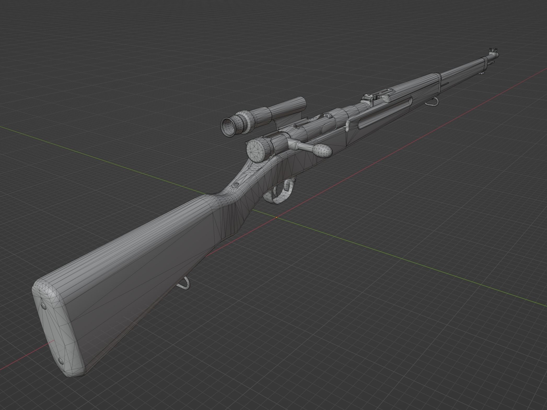Arisaka Type 38 Low-poly 3D model_4