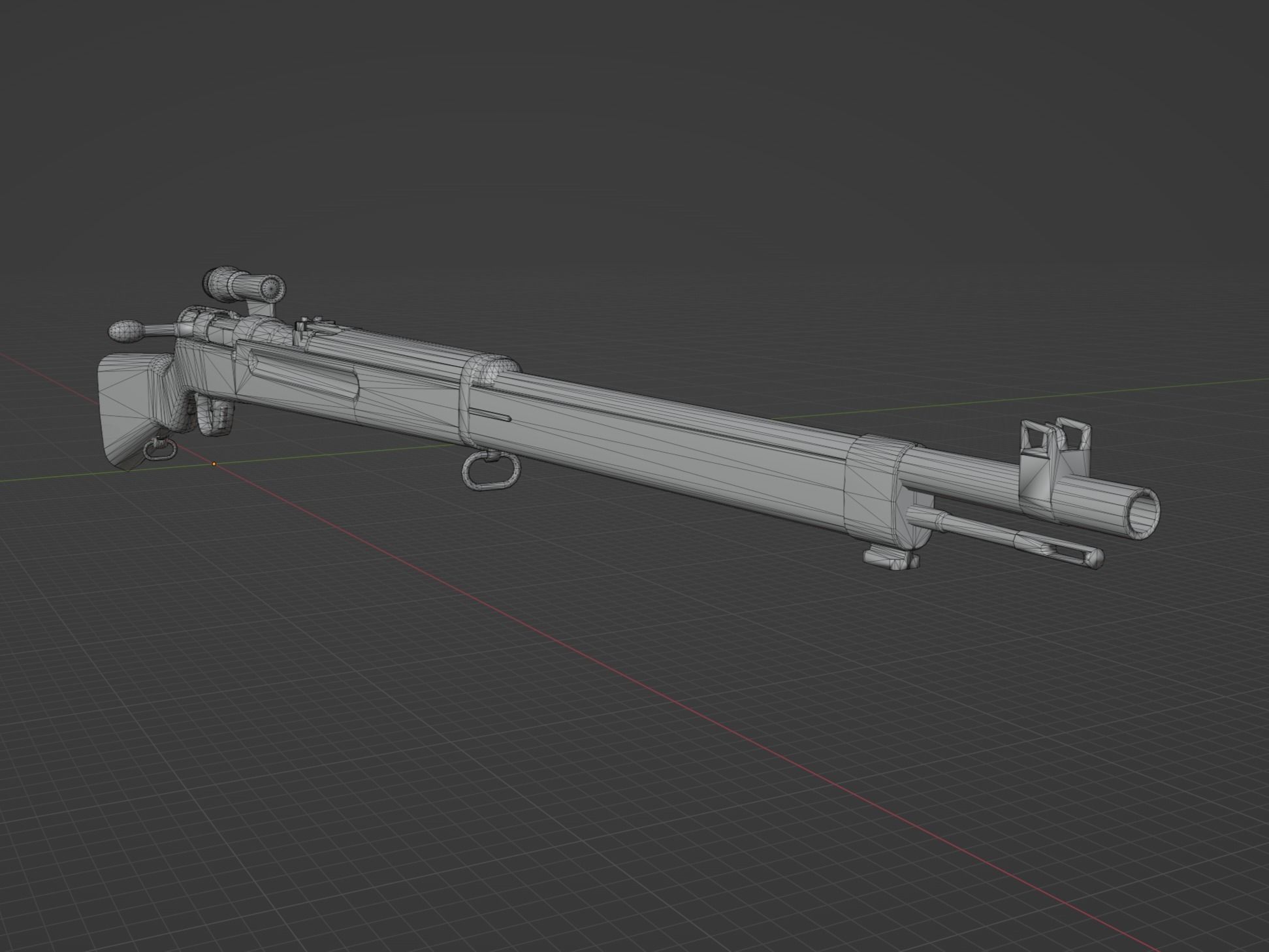 Arisaka Type 38 Low-poly 3D model_6
