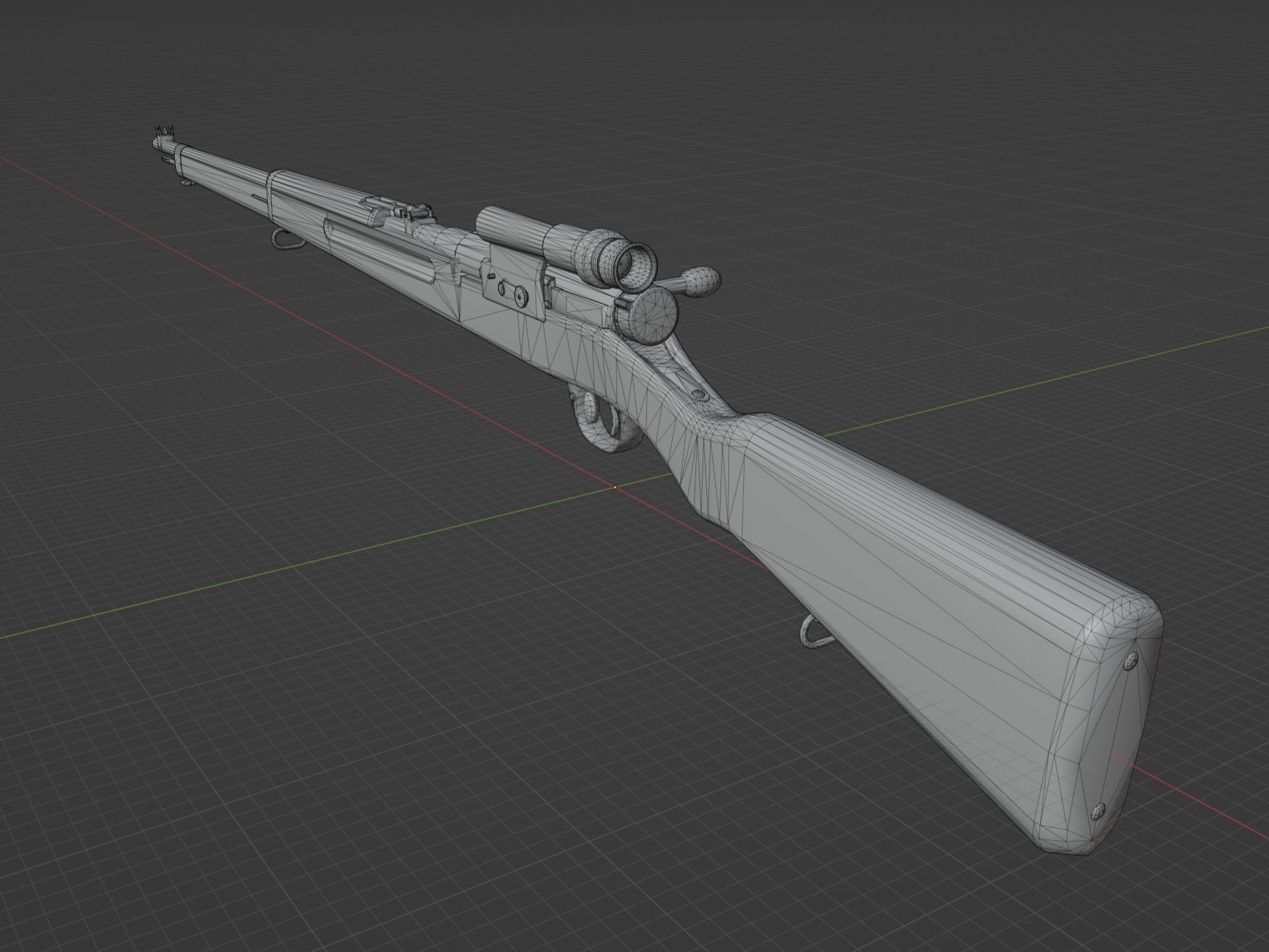 Arisaka Type 38 Low-poly 3D model_2