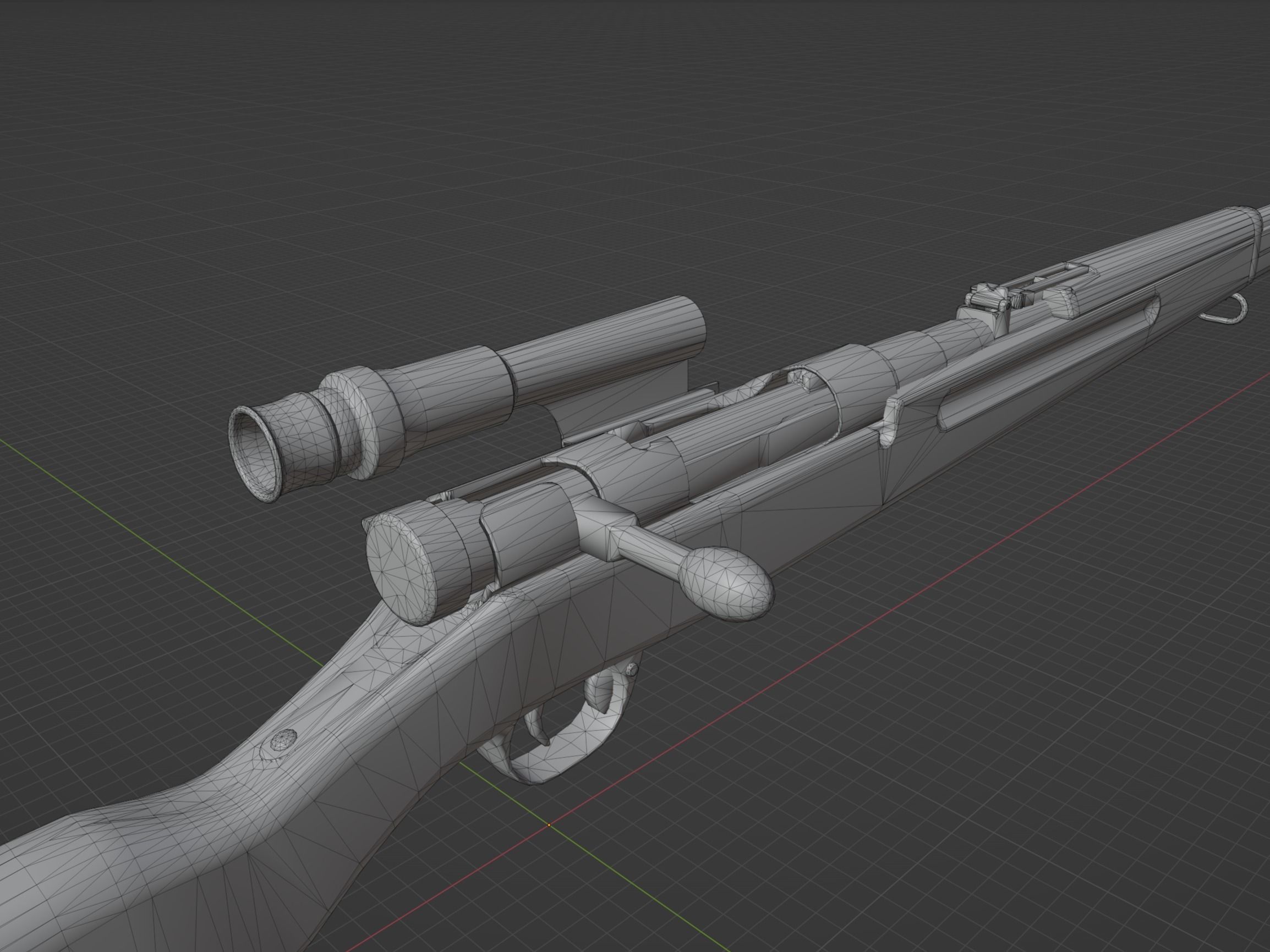 Arisaka Type 38 Low-poly 3D model_9