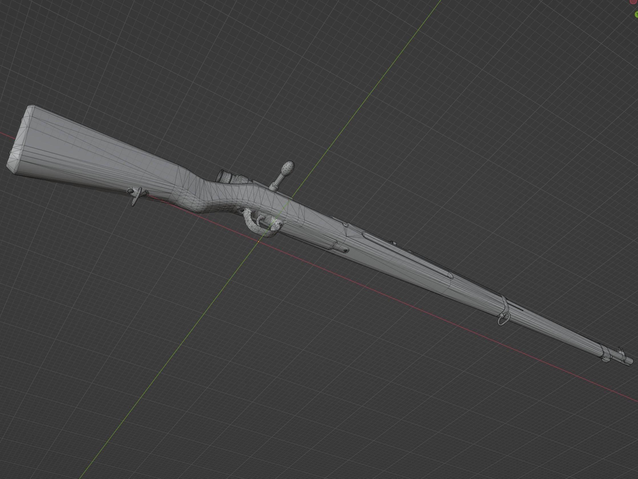 Arisaka Type 38 Low-poly 3D model_8