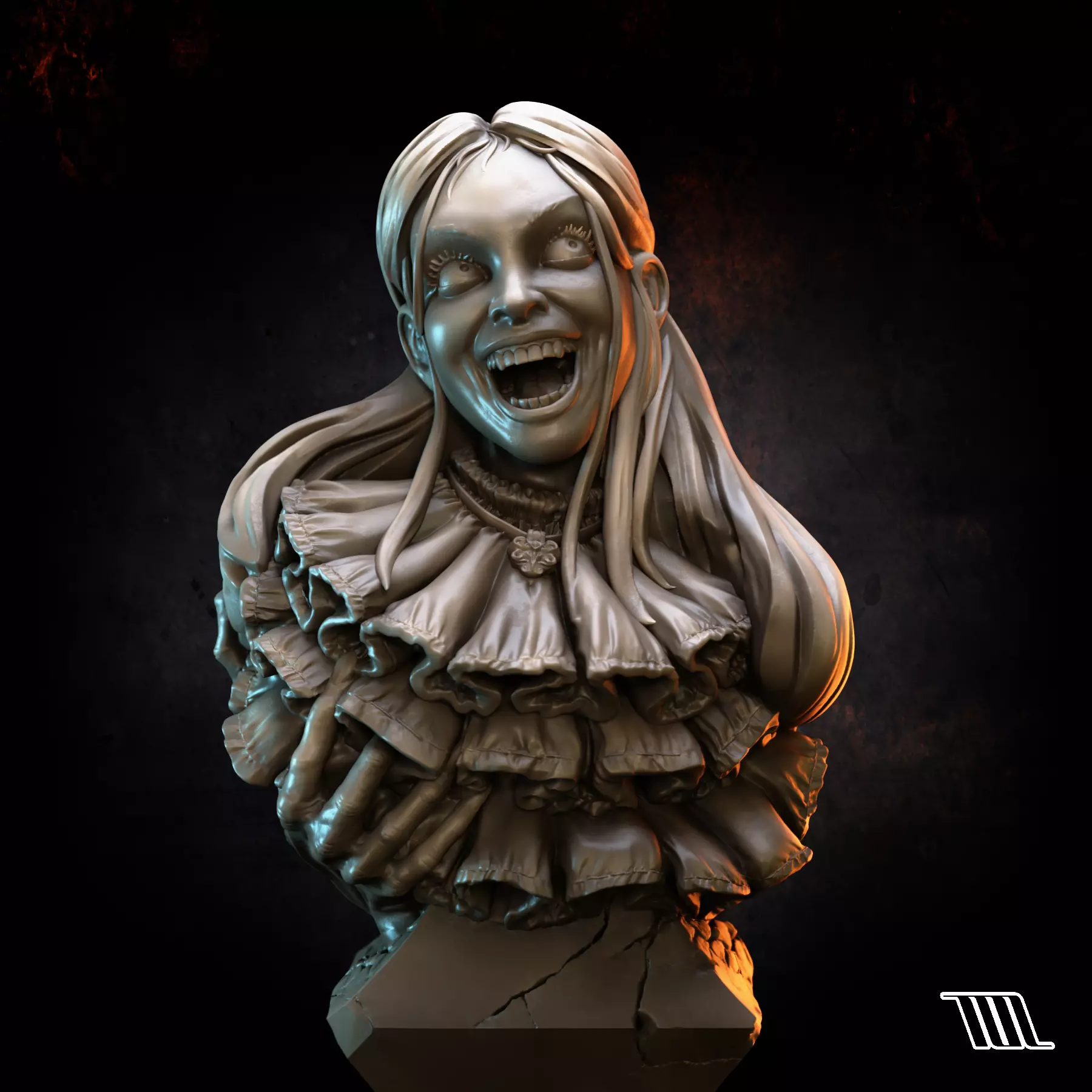 Girl Haunted 3D print model_0