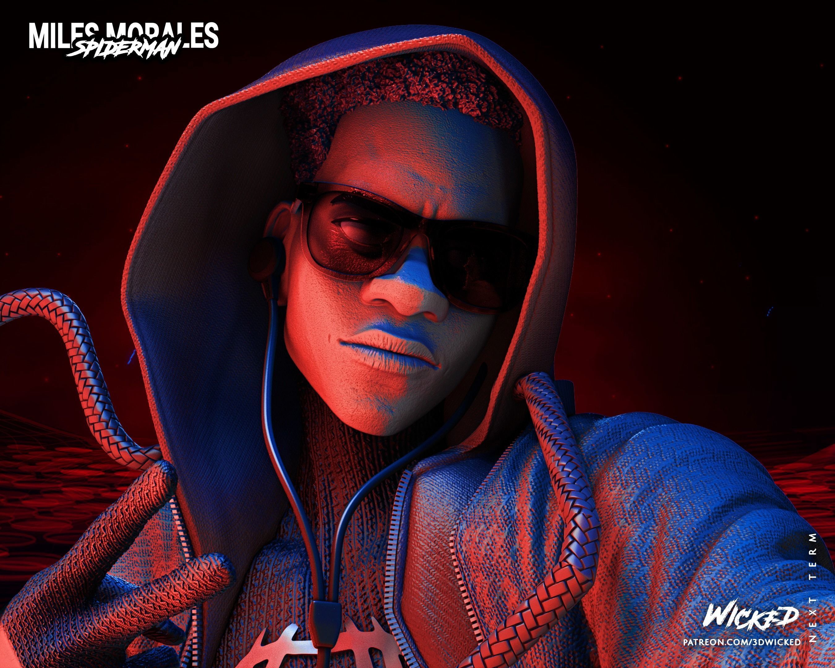 Wicked Marvel Miles Morales Bust Tested for 3D printing 3D print model_23