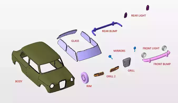 1960 S BRITISH CAR 3D print model
