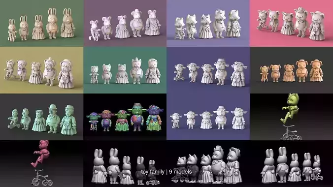 toy family 3D Model Collection