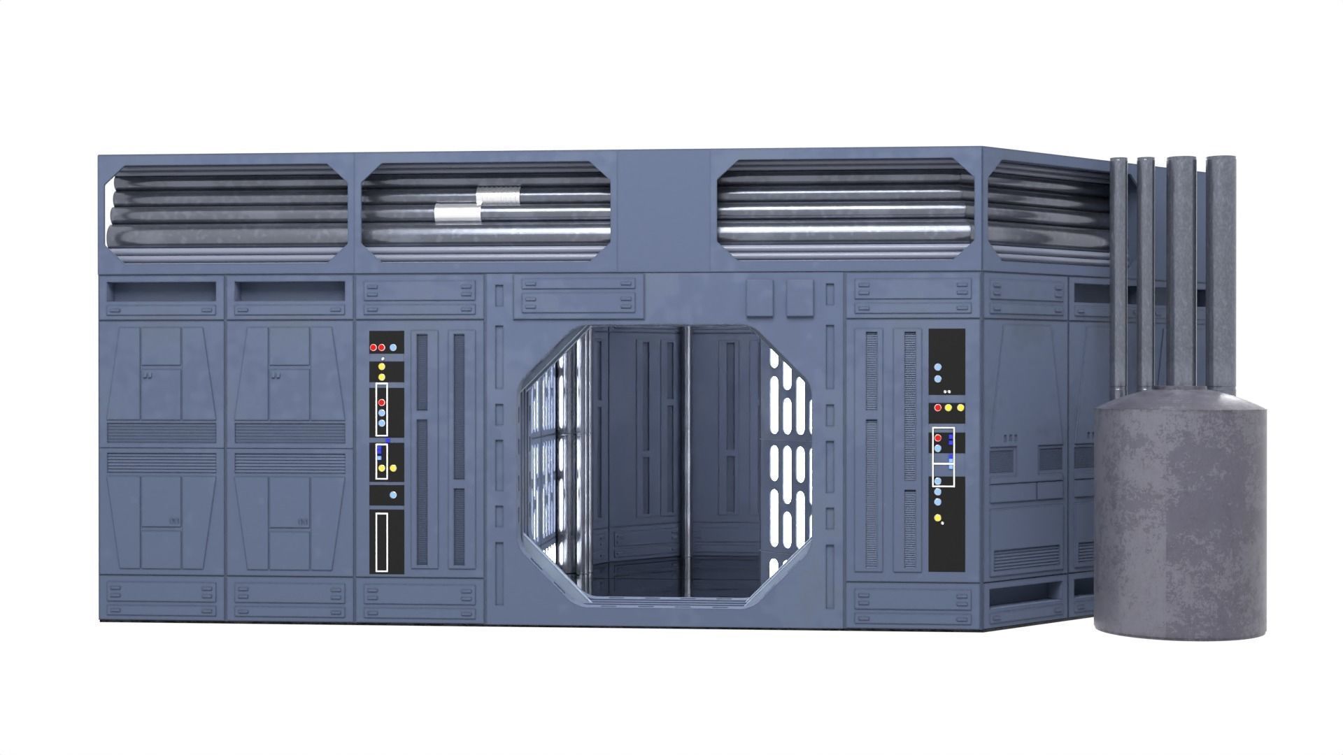 Set 1b - Death Star Small Hangar Entrance 1-12 scale blackseries 3D print model_7