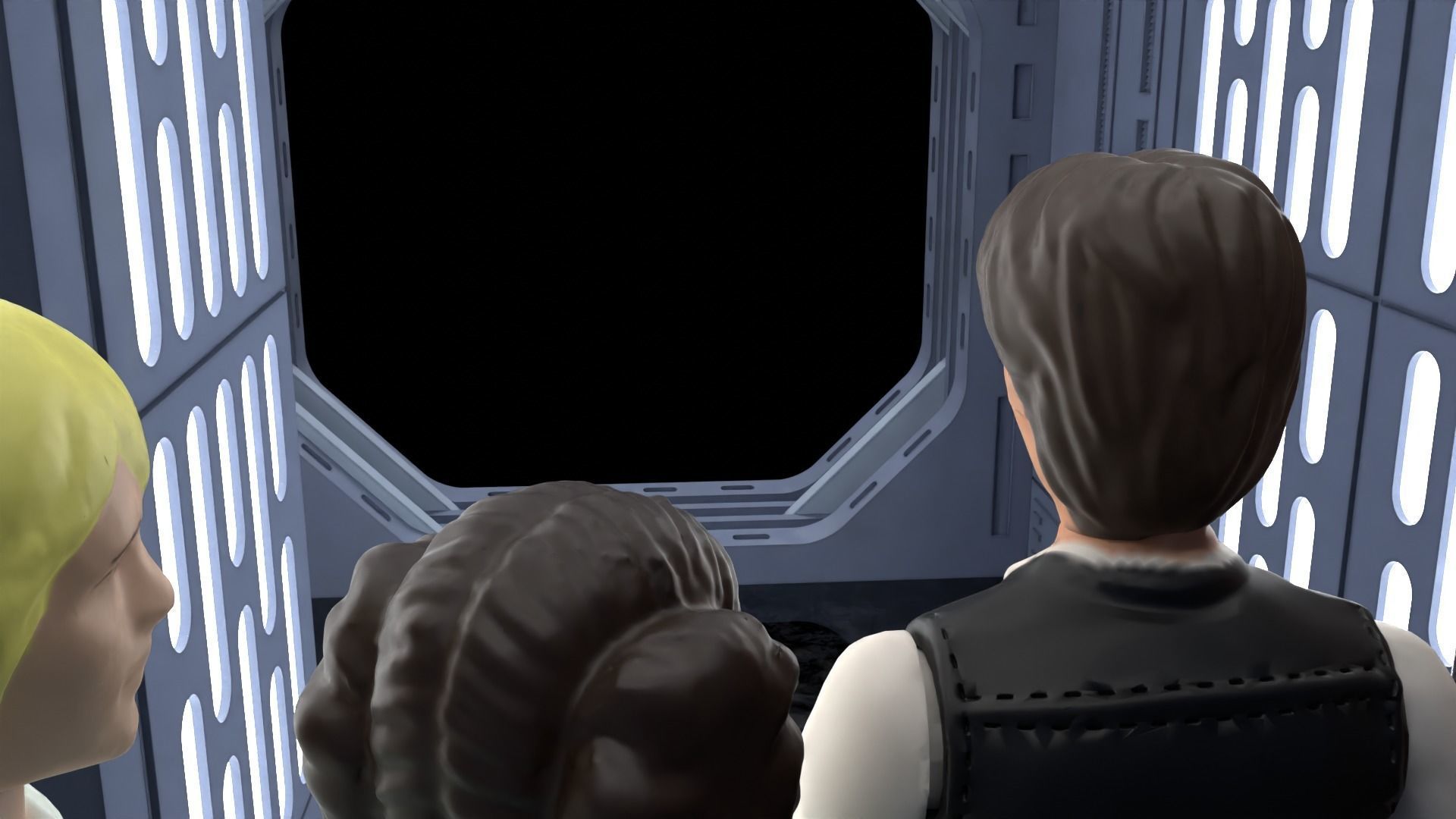 Set 1b - Death Star Small Hangar Entrance 1-12 scale blackseries 3D print model_15