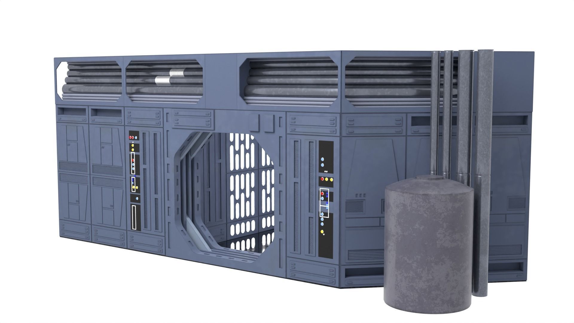 Set 1b - Death Star Small Hangar Entrance 1-12 scale blackseries 3D print model_8