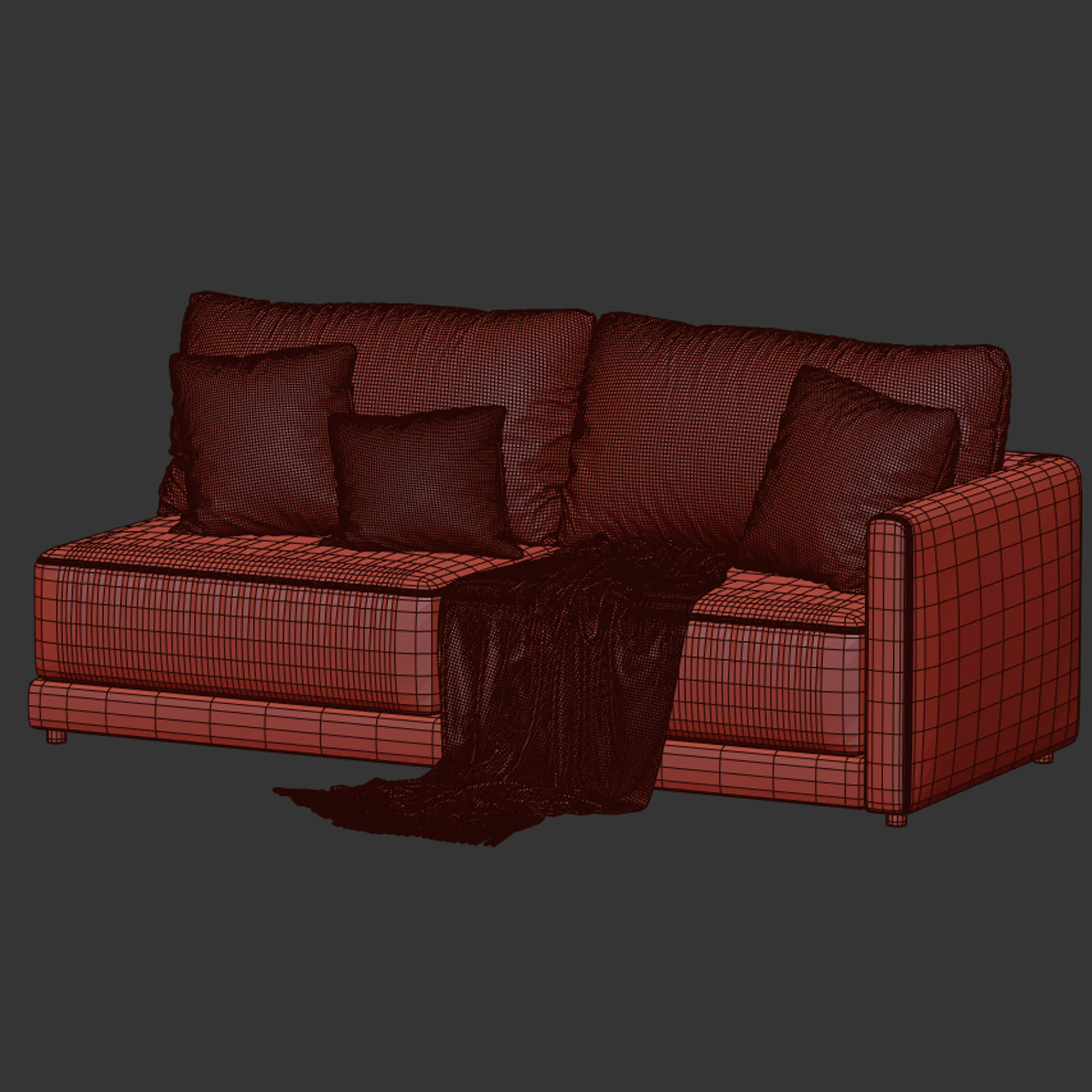 Gather Deep Right Arm Sofa 3D model_4