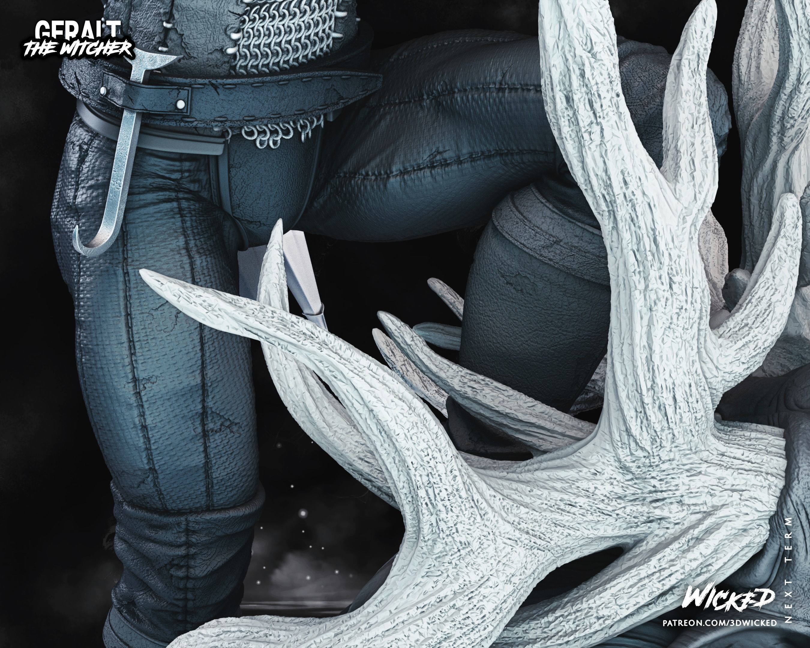 Geralt de Rivia Sculpture Tested for 3D printing 3D print model_29
