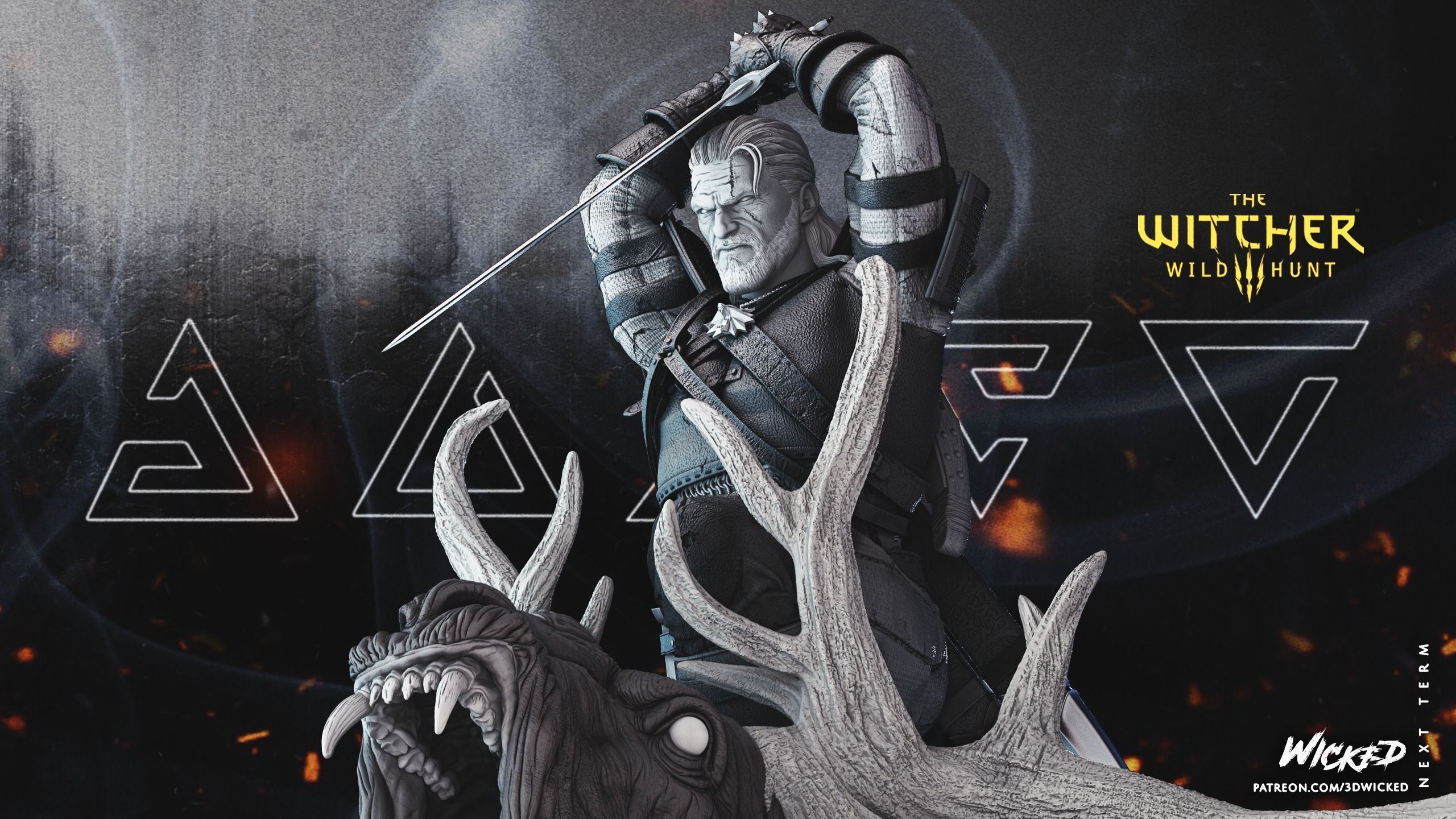 Geralt de Rivia Sculpture Tested for 3D printing 3D print model_40