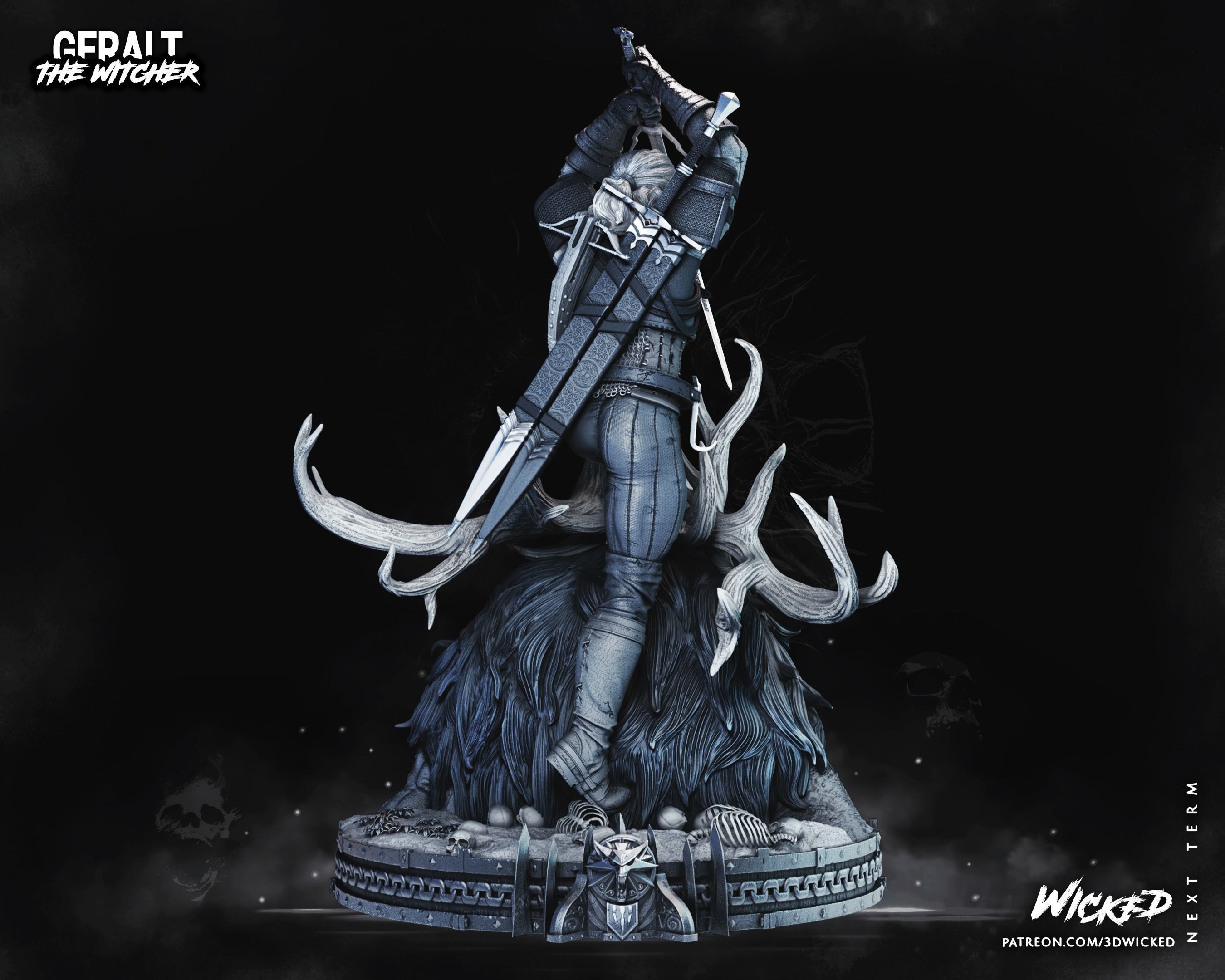 Geralt de Rivia Sculpture Tested for 3D printing 3D print model_12