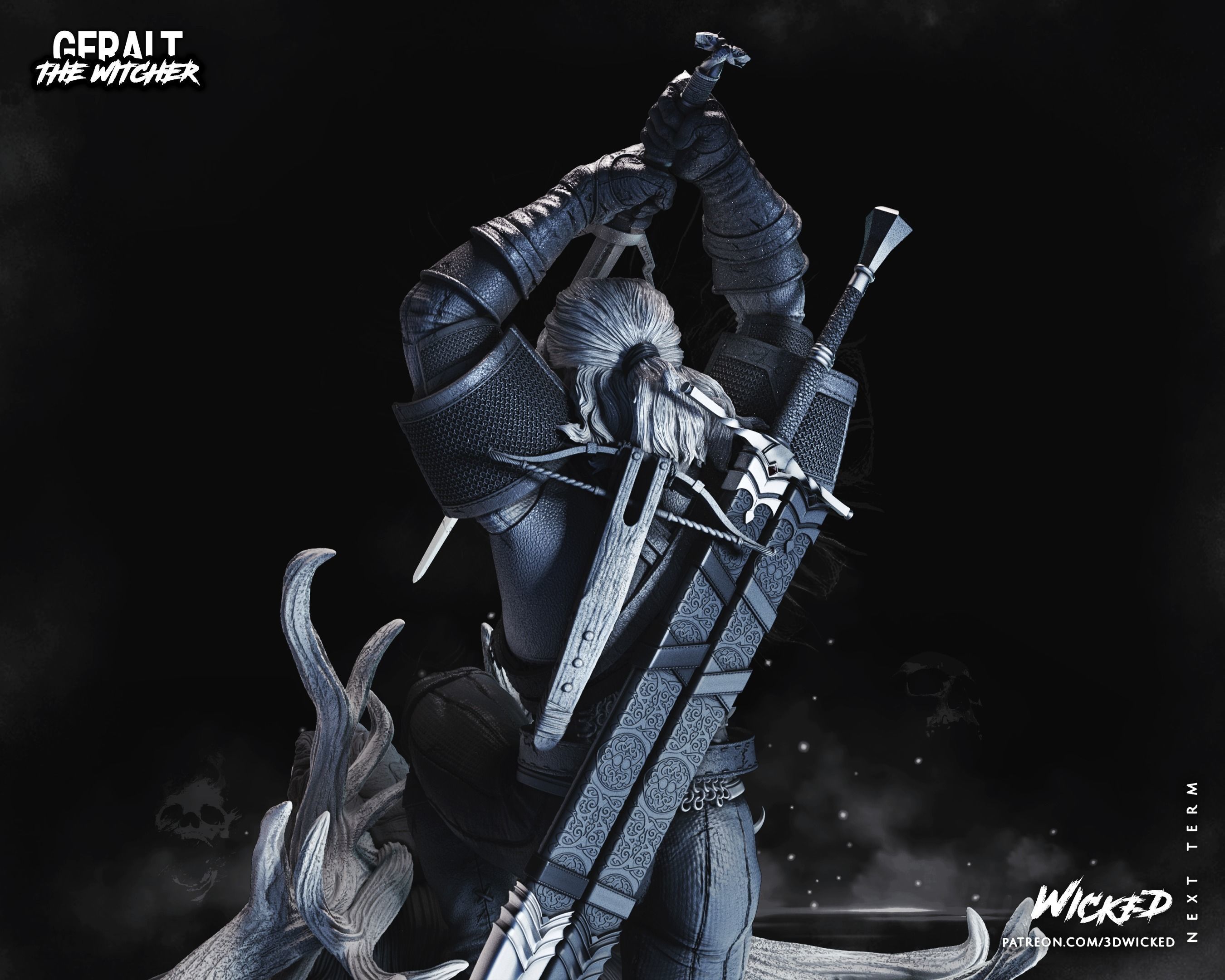 Geralt de Rivia Sculpture Tested for 3D printing 3D print model_44