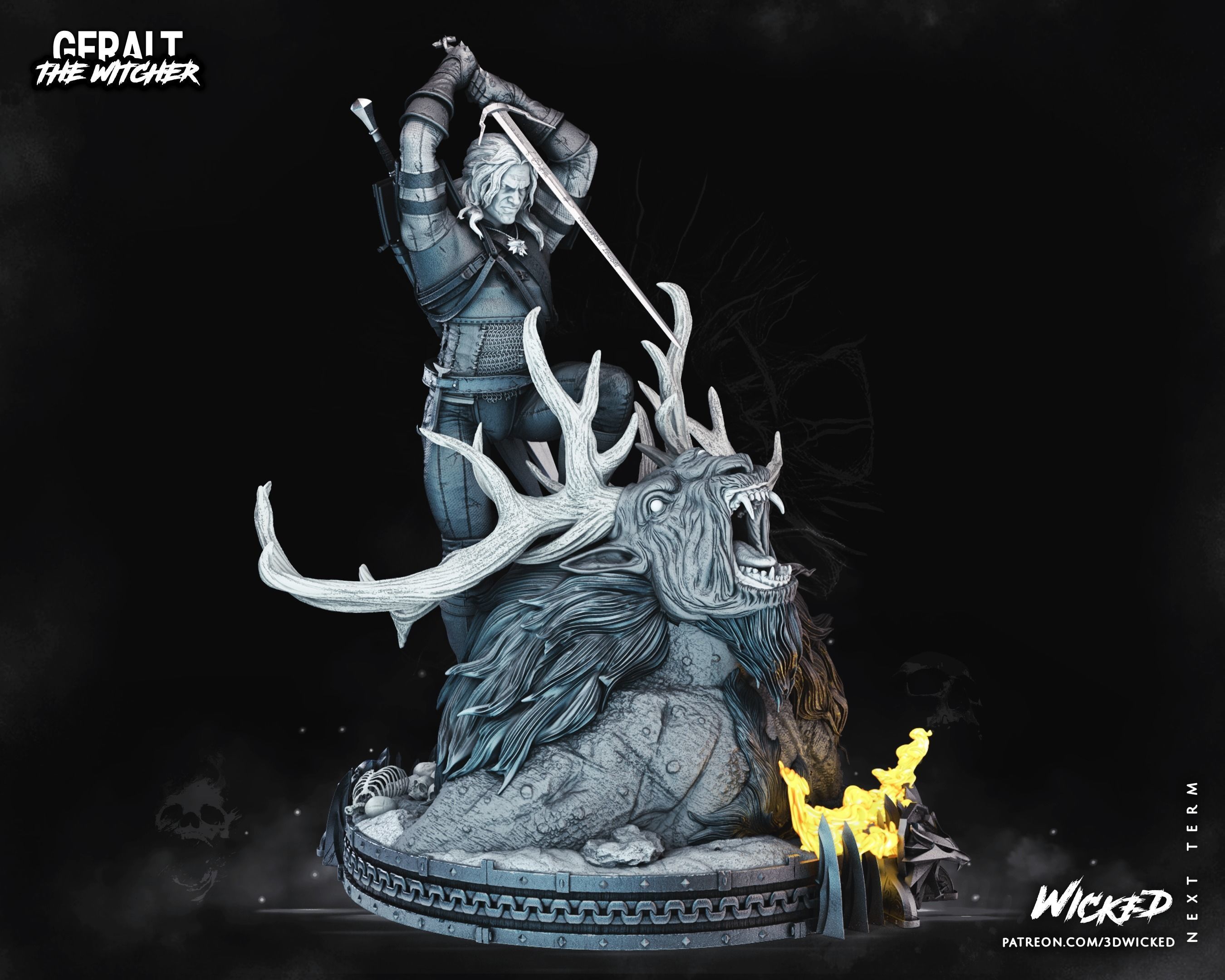 Geralt de Rivia Sculpture Tested for 3D printing 3D print model_3