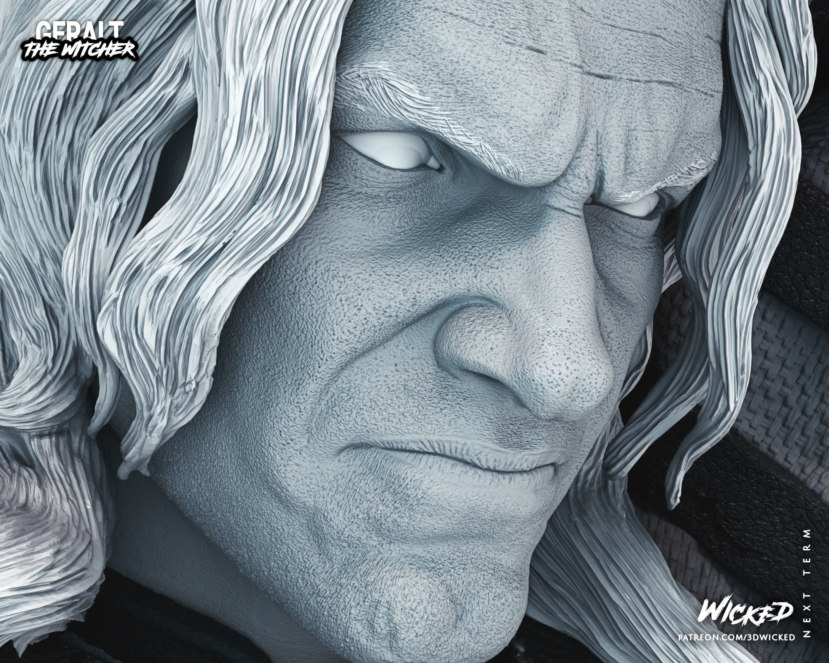 Geralt de Rivia Sculpture Tested for 3D printing 3D print model_25