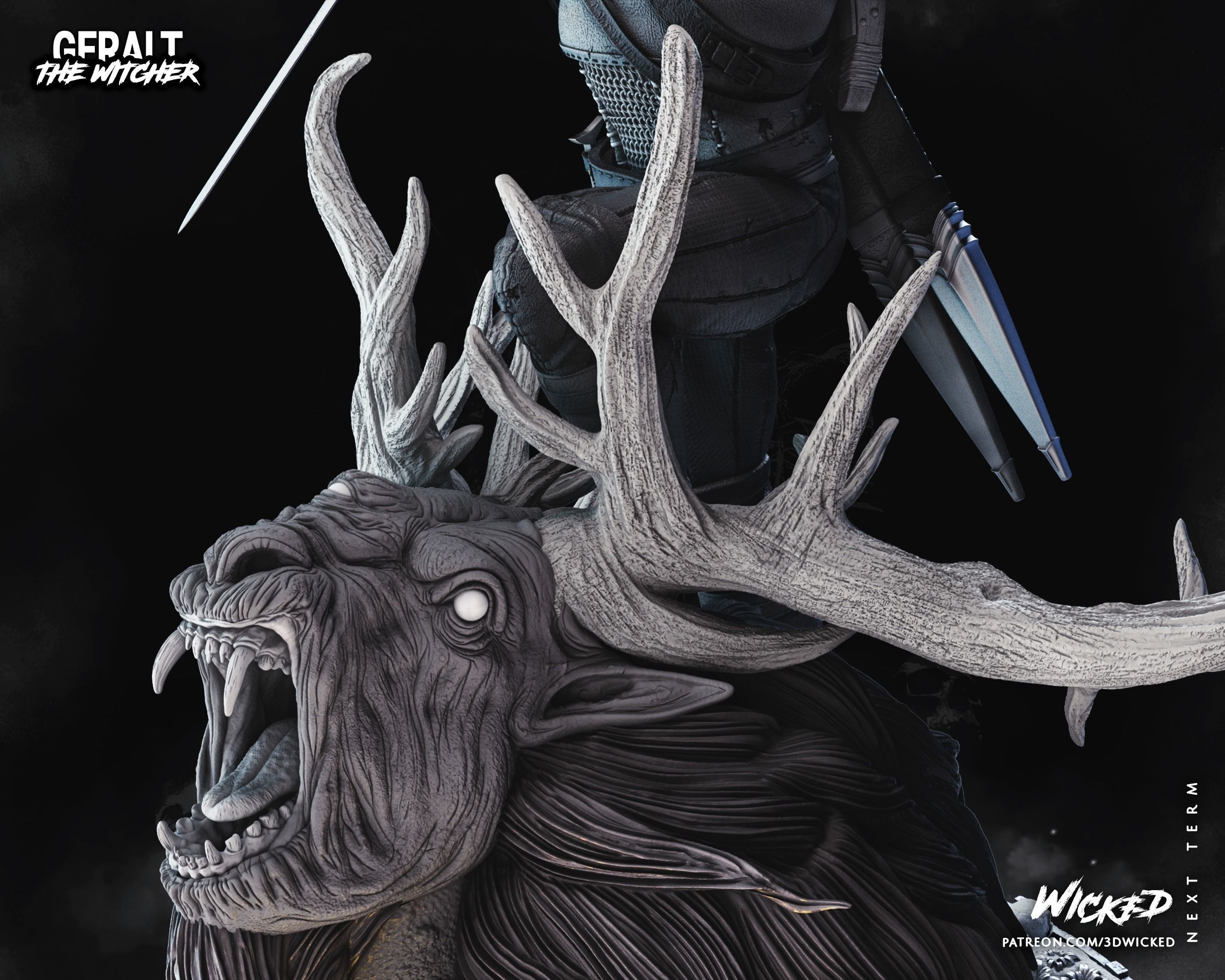 Geralt de Rivia Sculpture Tested for 3D printing 3D print model_51