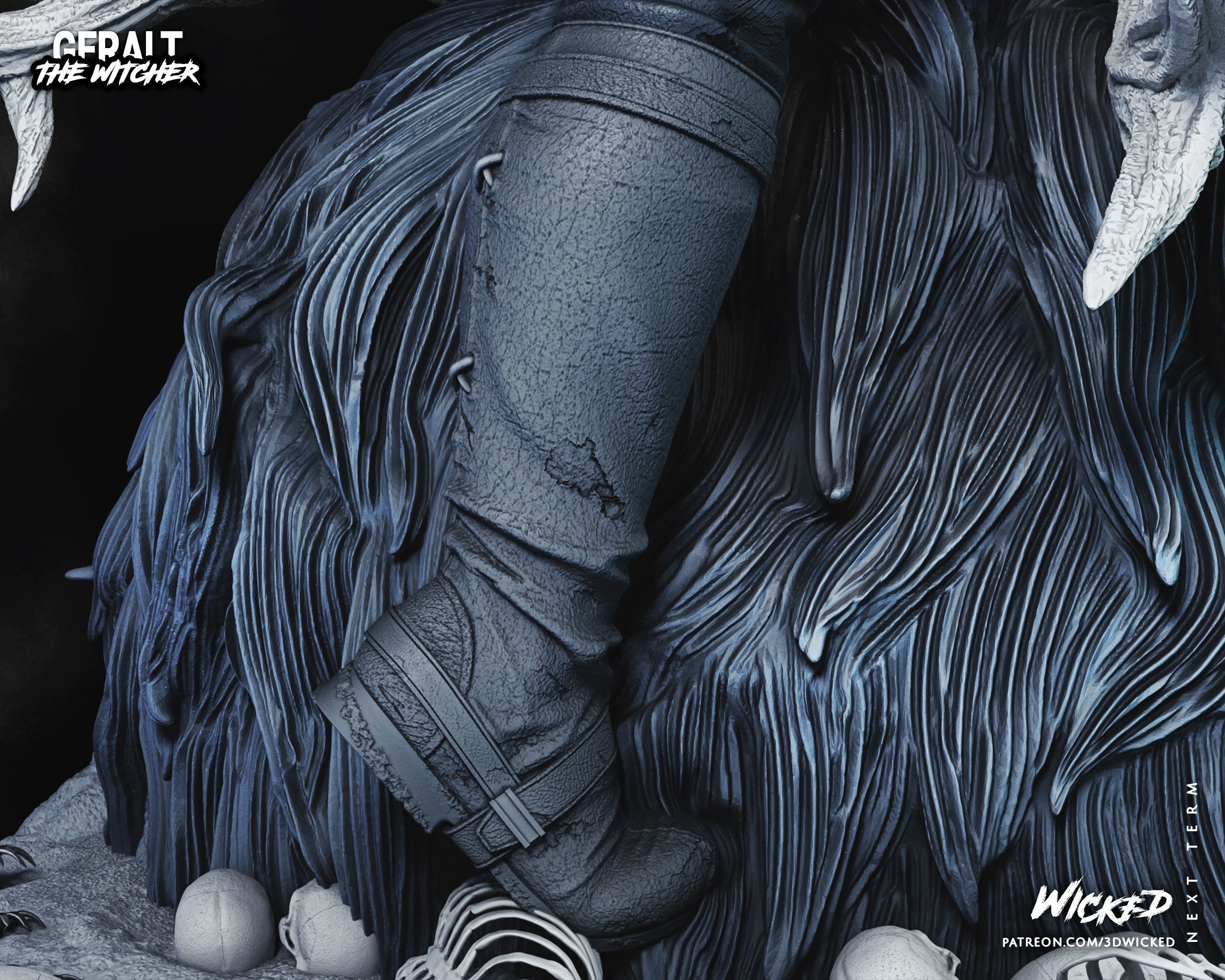 Geralt de Rivia Sculpture Tested for 3D printing 3D print model_49