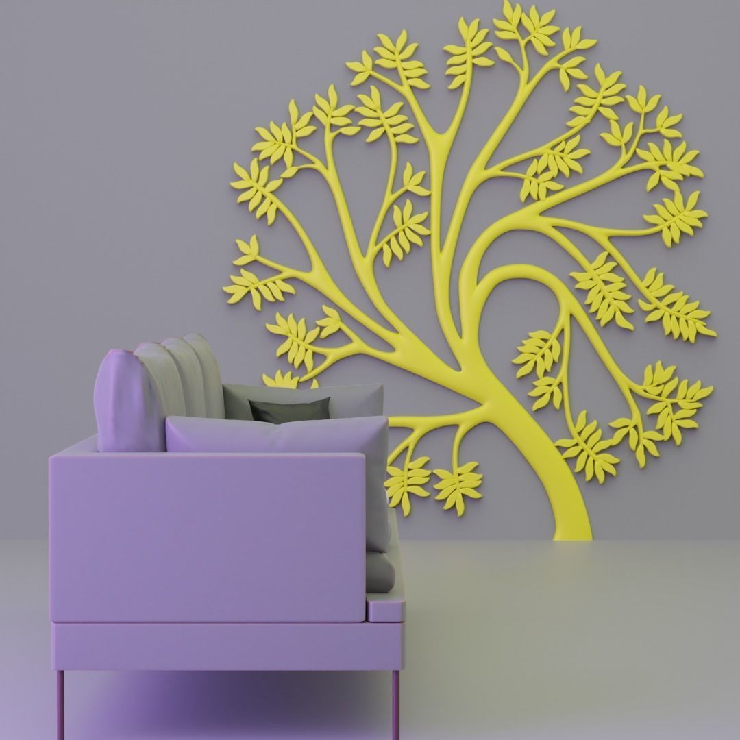 3D printable wall decoration natural tree 3D print model_2