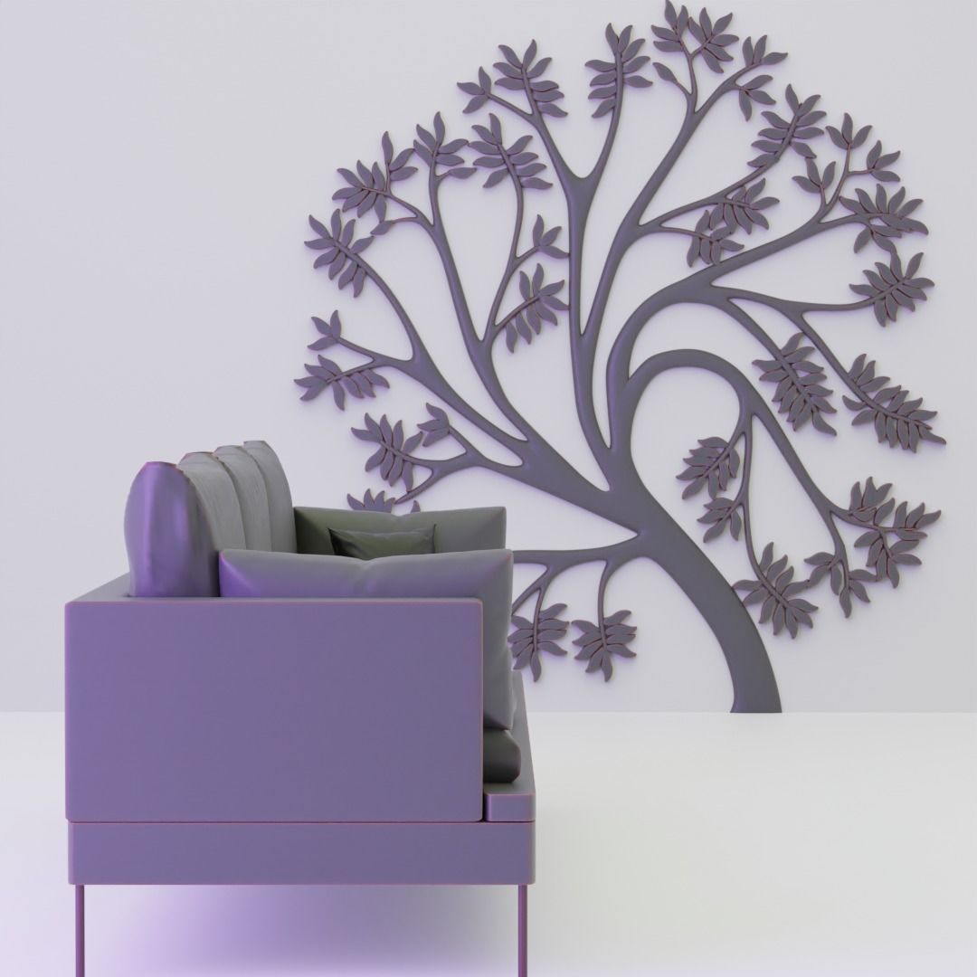 3D printable wall decoration natural tree 3D print model_1